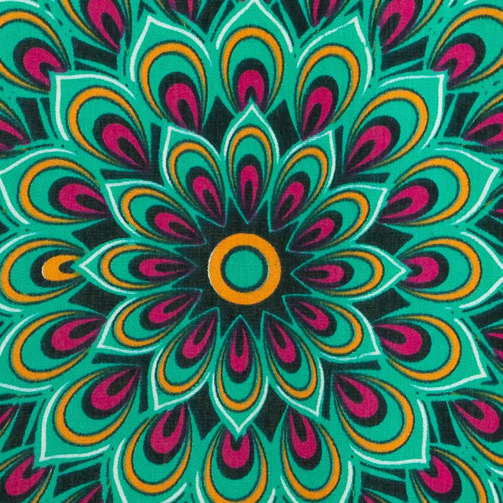 Regular Fit Short Sleeve Shirt - Peacock Mandala - Green