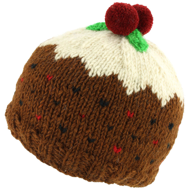 Wool Knit Christmas Pudding Hat