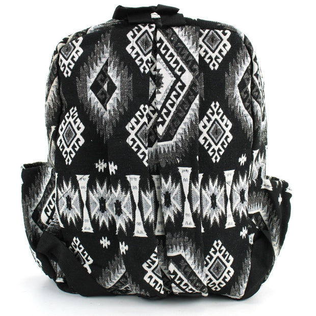 Himalayan Hemp Backpack - Greyscale Aztec