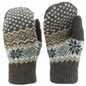 Wool Knit Fairisle Mittens - Brown