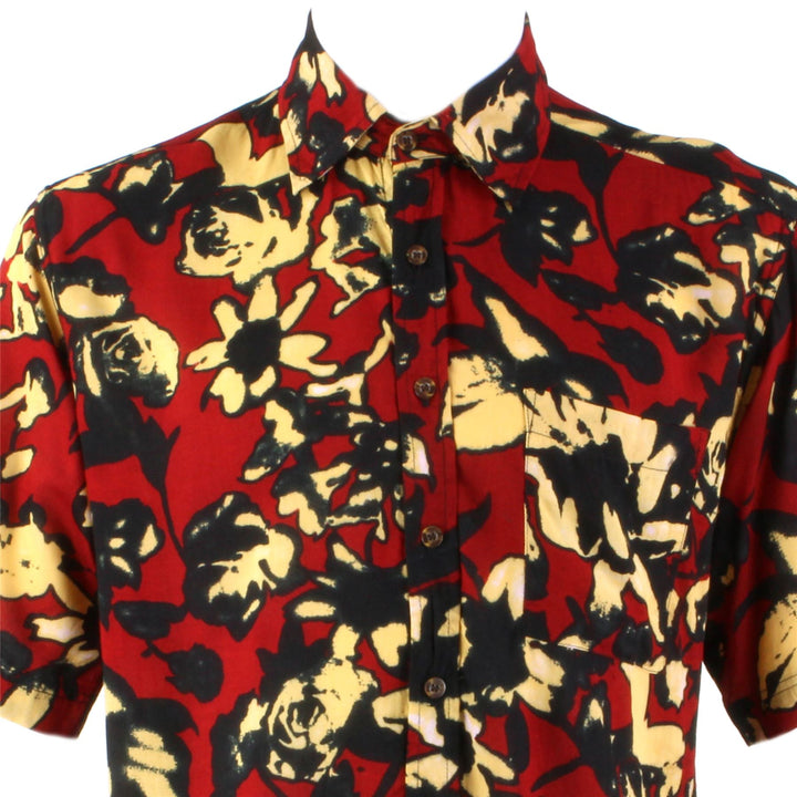 Regular Fit Short Sleeve Shirt - Red & Black Floral