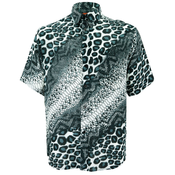 Regular Fit Short Sleeve Shirt - Jungle Menagerie - Grey