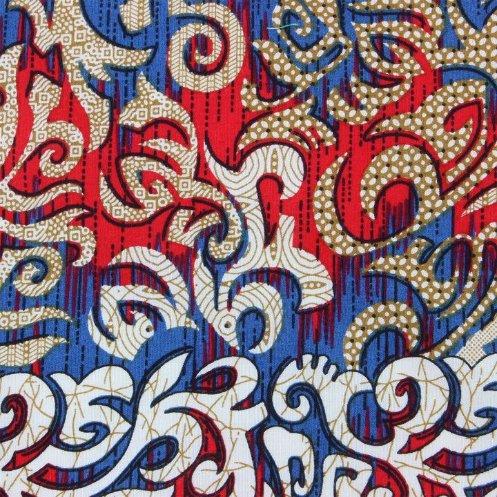 Tailored Fit Long Sleeve Shirt - Red & Blue Tribal