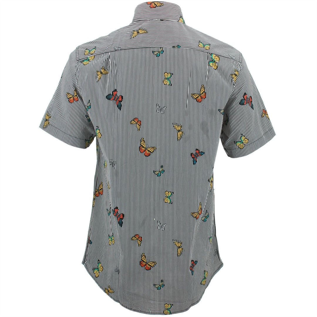Regular Fit Short Sleeve Shirt - Butterfly Stripes