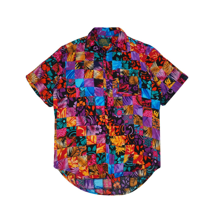 Regular Fit Short Sleeve Shirt - Paradise Patchwork Small