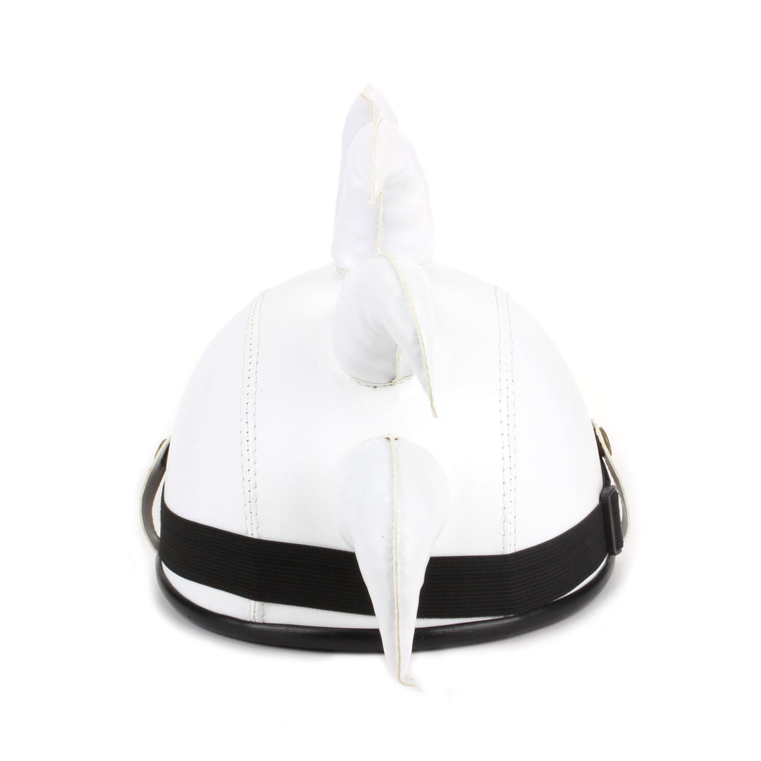 Saw Blade Mohawk Horned Novelty Festival Helmet with Goggles - White