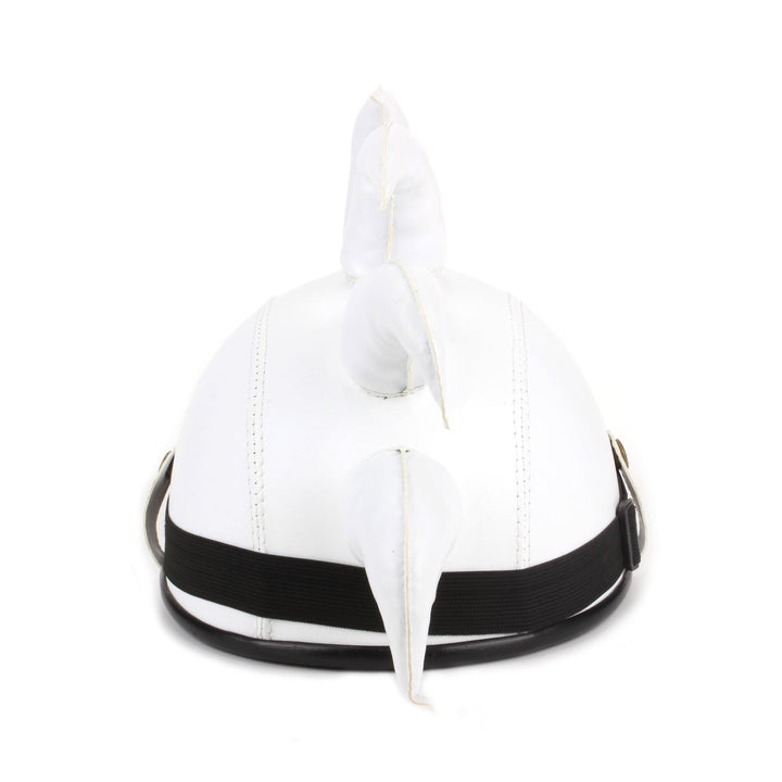 Saw Blade Mohawk Horned Novelty Festival Helmet with Goggles - White