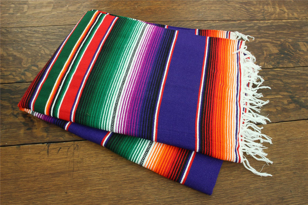 Handwoven Mexican Serape Large - Purple