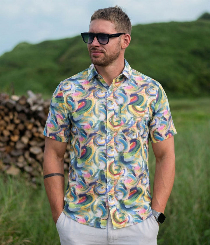 Regular Fit Short Sleeve Shirt - Pastel Storm