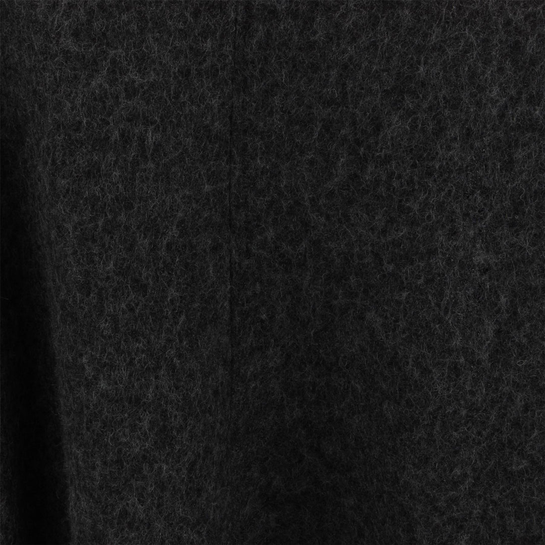 Woven Wool Blend Long Cardigan - Charcoal Grey