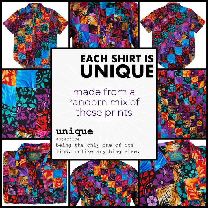 Regular Fit Short Sleeve Shirt - Paradise Patchwork Large