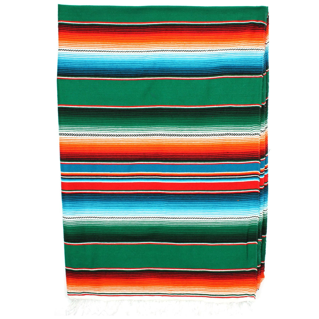 Handwoven Mexican Serape Large 200cm x 147cm - Green