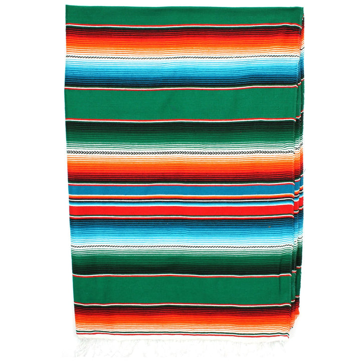 Handwoven Mexican Serape Large 200cm x 147cm - Green