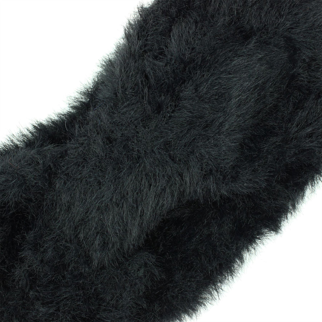 Bowknot Faux Fur Headband - Black
