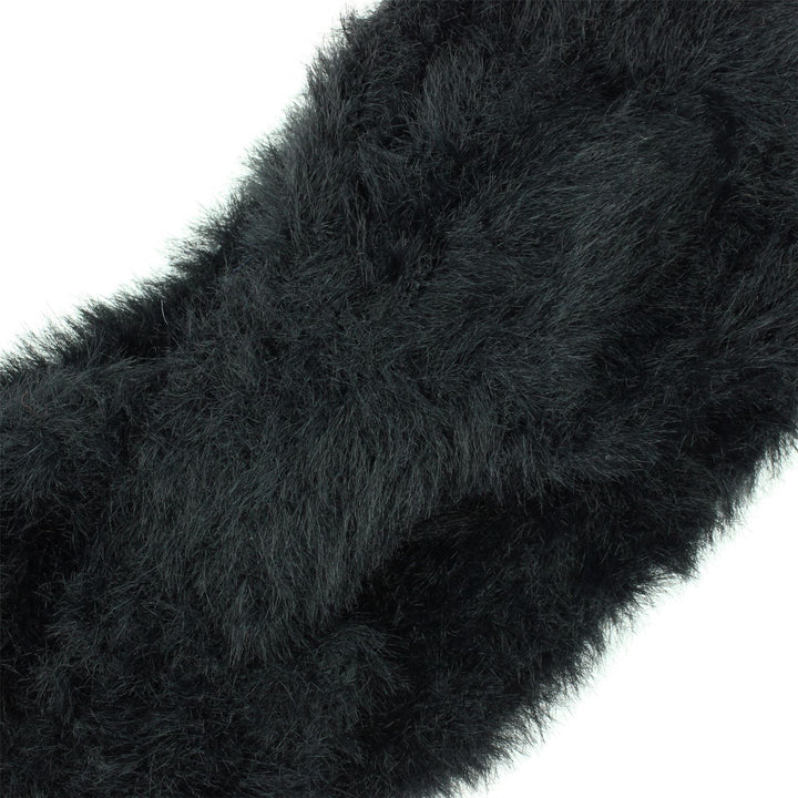 Bowknot Faux Fur Headband - Black