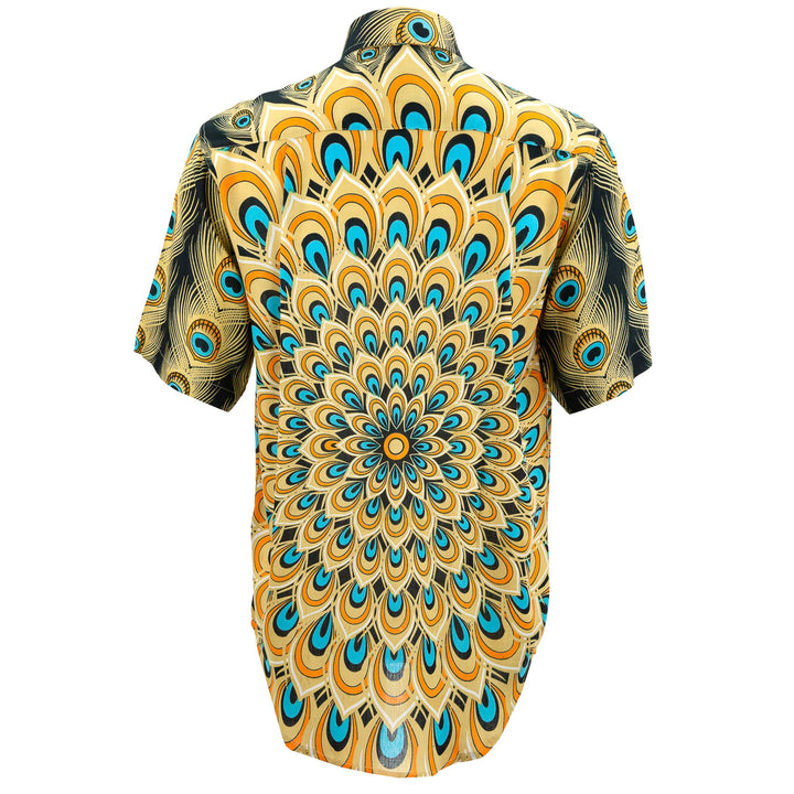 Regular Fit Short Sleeve Shirt - Peacock Mandala - Yellow