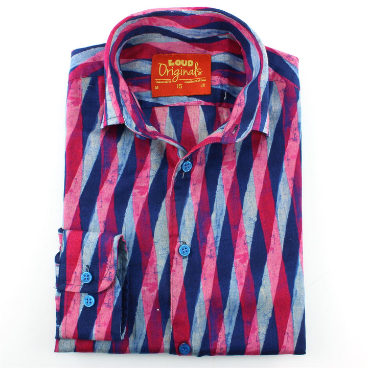 Slim Fit Long Sleeve Shirt - Overlapping Art Deco