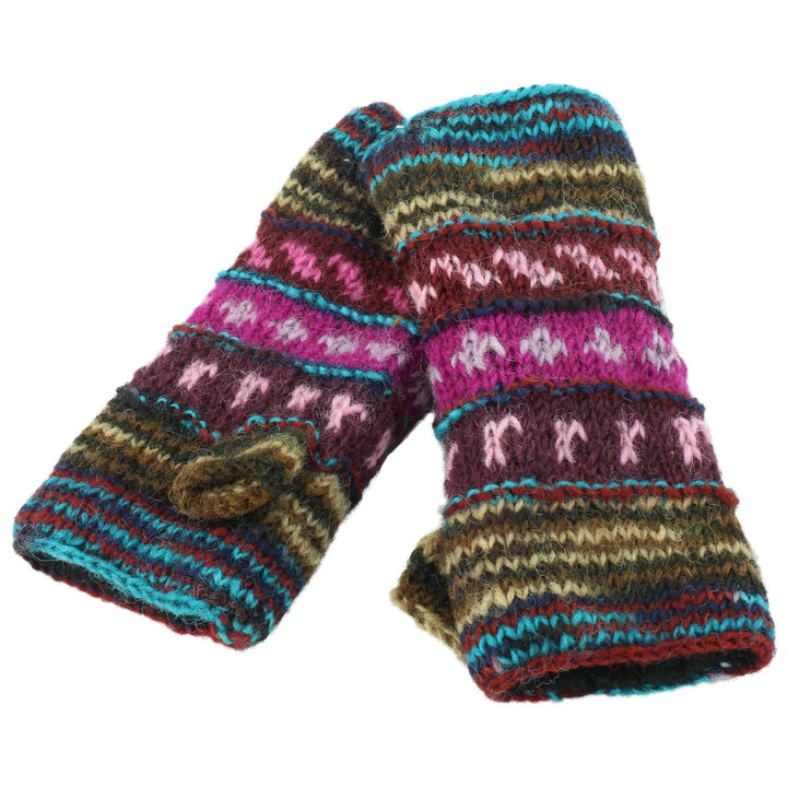 Wool Knit Arm Warmer - Tik Tik - Purple