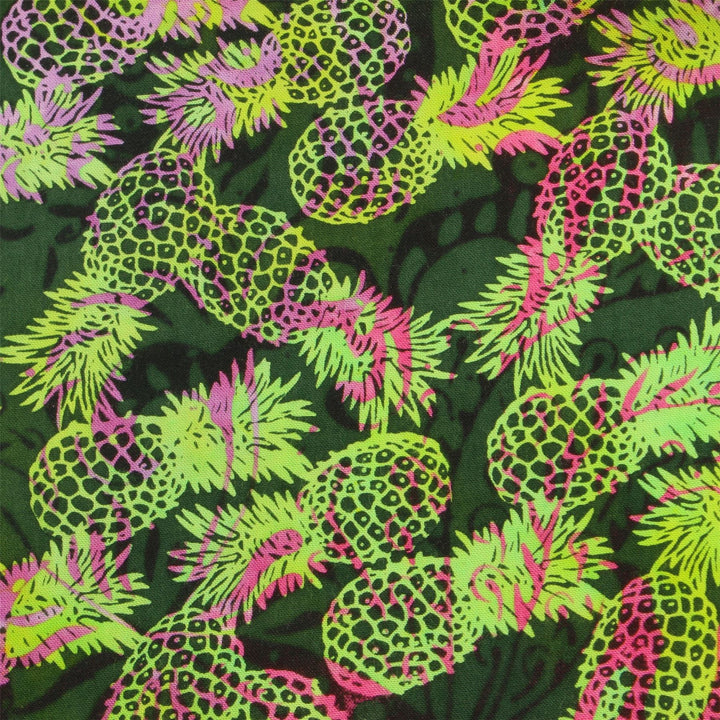 Tailored Fit Short Sleeve Shirt - Green Pineapples