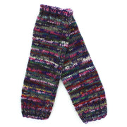 Hand Knitted Wool Leg Warmers - SD Purple Mix