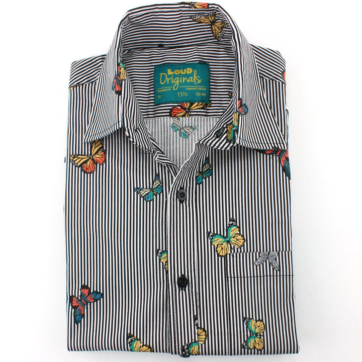 Regular Fit Short Sleeve Shirt - Butterfly Stripes
