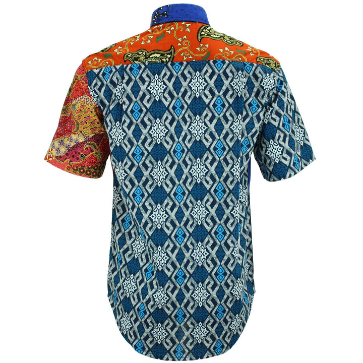 Regular Fit Short Sleeve Shirt - Random Mixed Panel - Traditional Batik