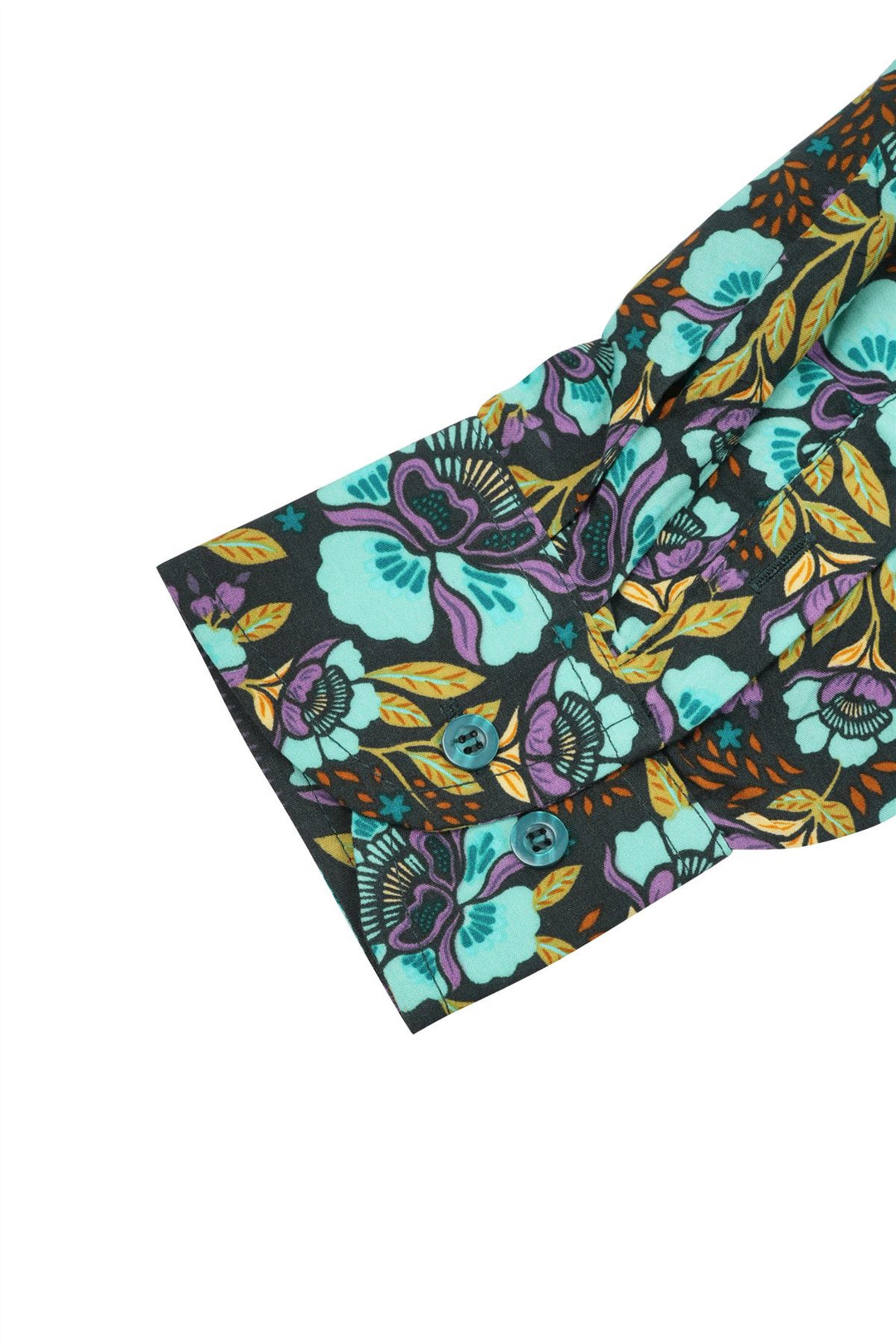 Regular Fit Long Sleeve Shirt - Teal Floral