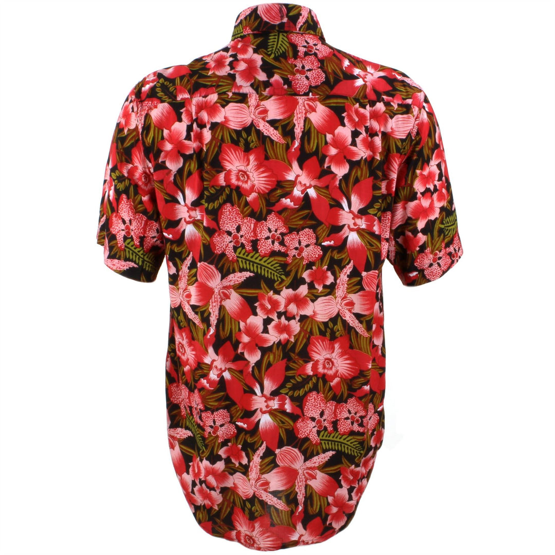 Regular Fit Short Sleeve Shirt - Red & Green Floral