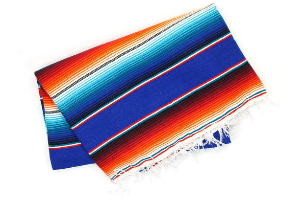 Handwoven Mexican Serape Large 200cm x 147cm - Blue