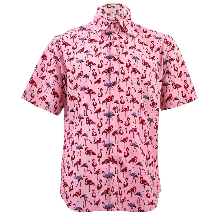 Regular Fit Short Sleeve Shirt - Flamingos