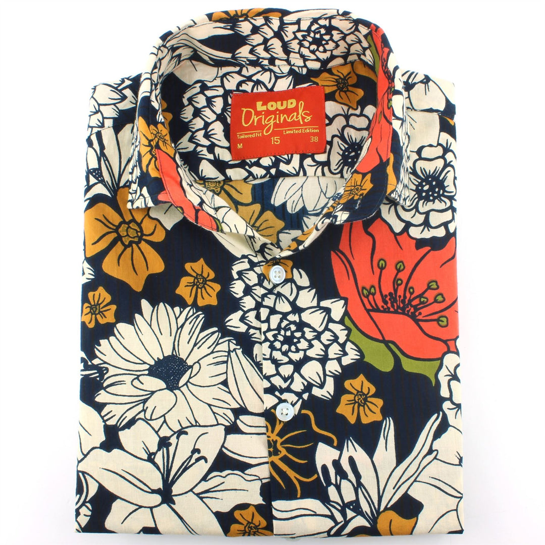Tailored Fit Short Sleeve Shirt - Bold Japanese Floral