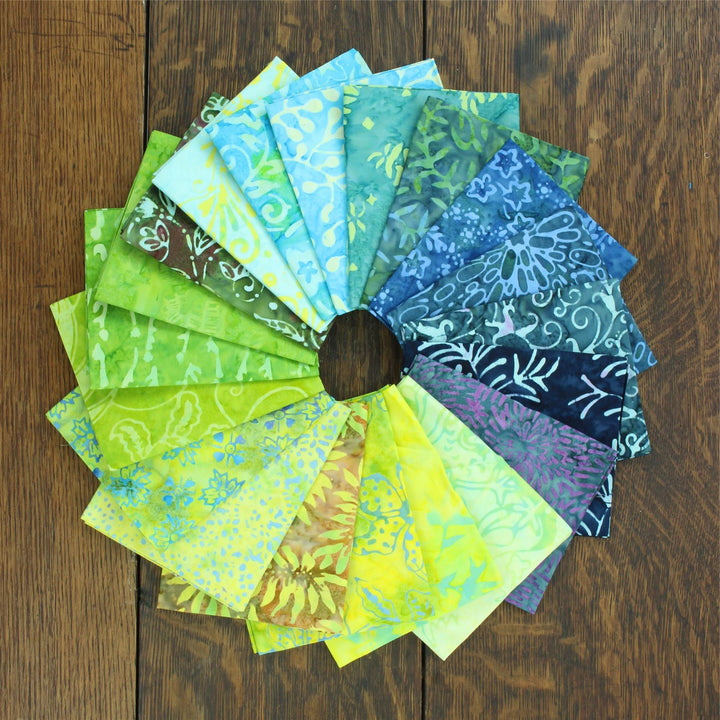 Charm Pack - 40 x 5" Squares of Cotton Batik