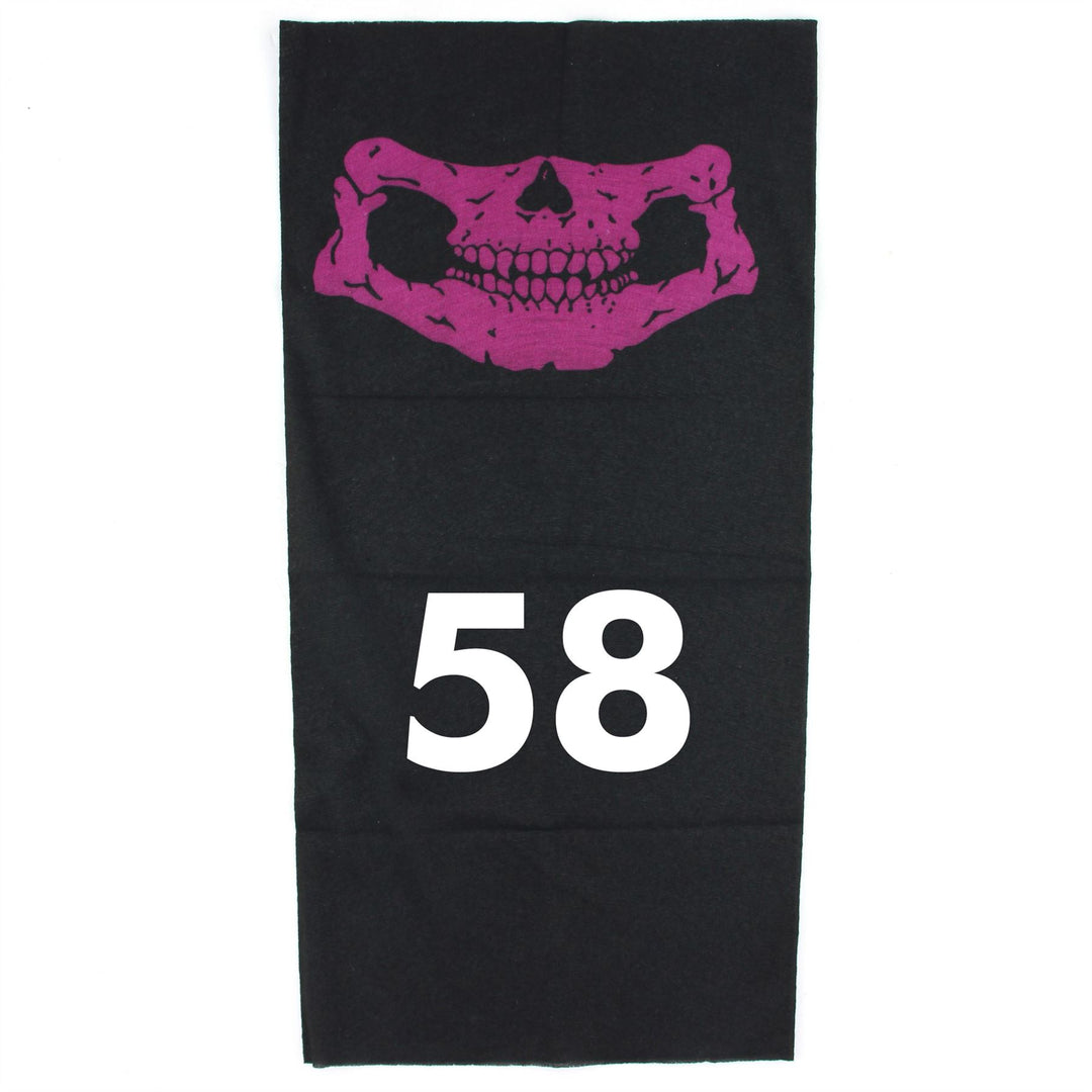 Printed Snood Face Mask - Skull Purple