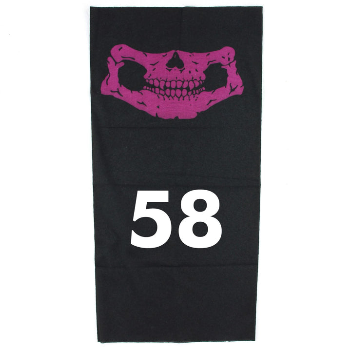 Printed Snood Face Mask - Skull Purple