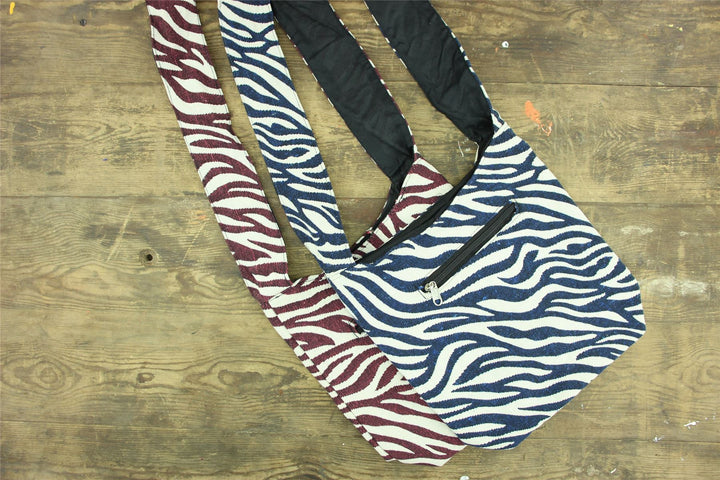 Cotton Canvas Sling Shoulder Bag - Ethnic Turquoise