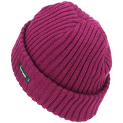 Chunky Knit Beanie Hat - Dark Pink