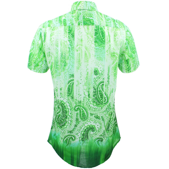 Tailored Fit Short Sleeve Shirt - Neon Paisley Fade