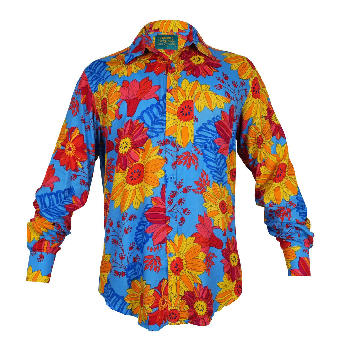 Regular Fit Long Sleeve Shirt - Blue Sky Meadow