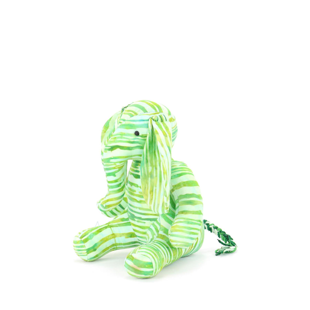 Batik Cotton Friendship Elephant - Green Stripe