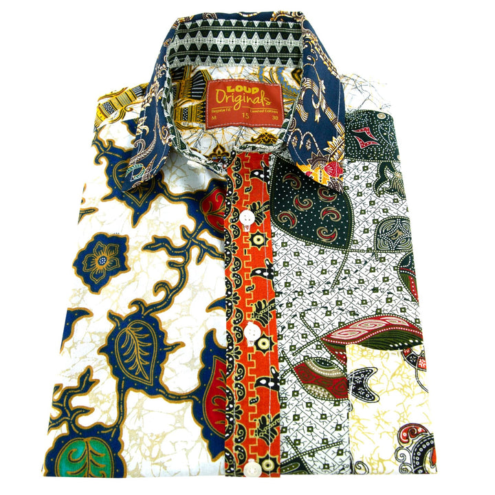 Regular Fit Long Sleeve Shirt - Random Mixed Panel Batik
