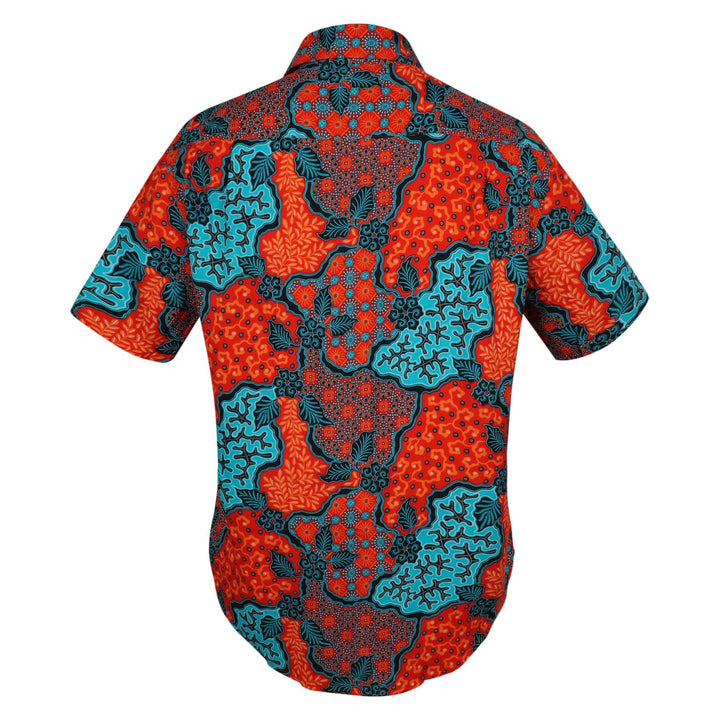 Regular Fit Short Sleeve Shirt - Coral Batik Mosaic