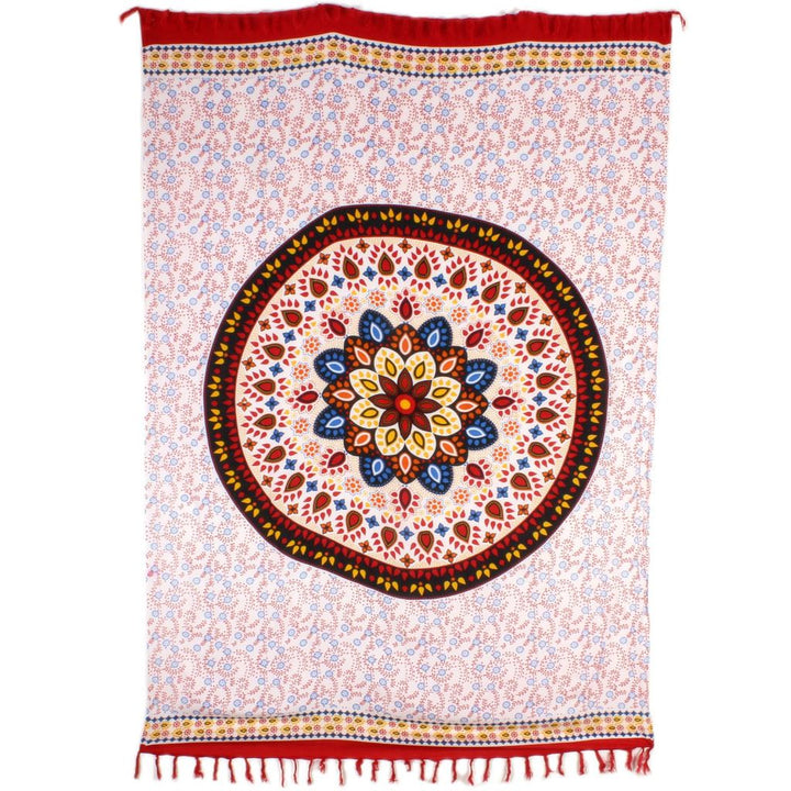 Flower Mandala Print Viscose Rayon Sarong - Pink