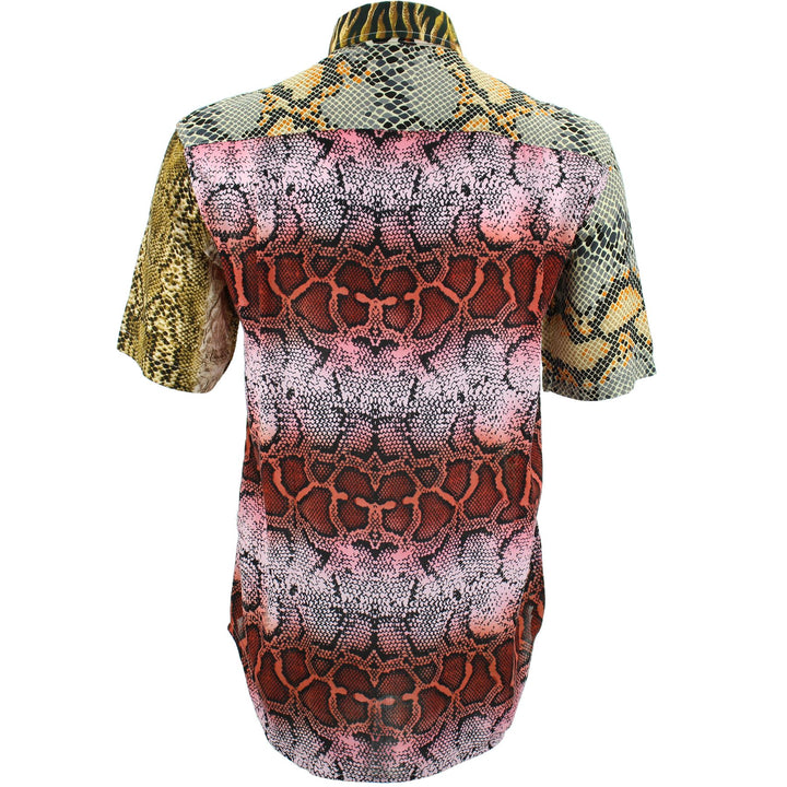 Regular Fit Short Sleeve Shirt - Random Mixed Panel - Animal Print