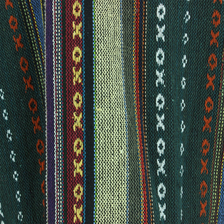 Woven Cotton Baja Hoodie - Green, Blue & Yellow
