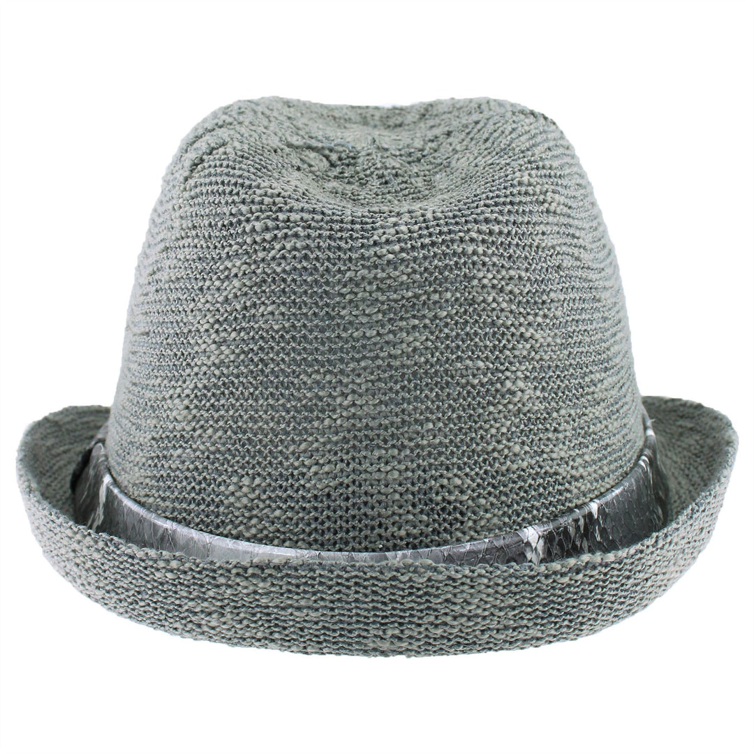 Lightweight trilby hat with faux leather snakeskin band - Dark grey (57cm)