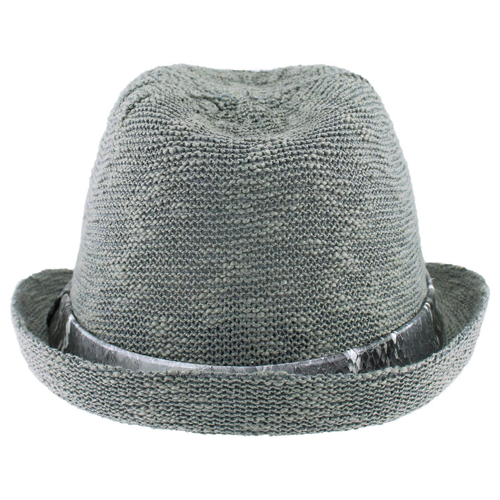 Lightweight trilby hat with faux leather snakeskin band - Dark grey (57cm)