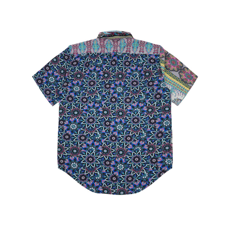 Regular Fit Short Sleeve Shirt - Random Mixed Panel Paisley Floral