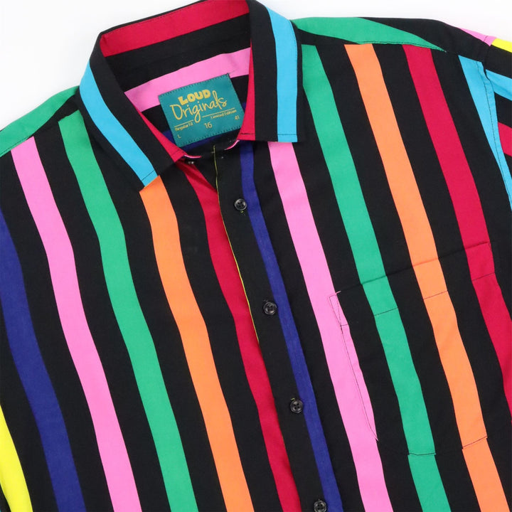Regular Fit Short Sleeve Shirt - Neon Rainbow