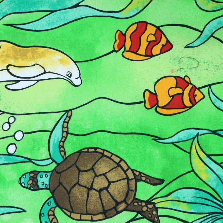 Tailored Fit Long Sleeve Shirt - Sea Life on Green