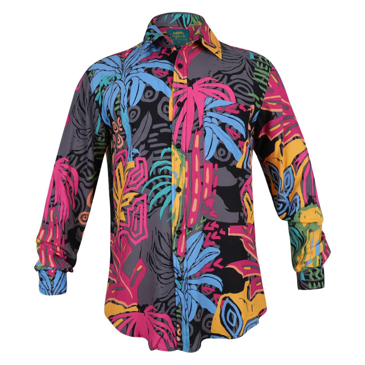 Regular Fit Long Sleeve Shirt - Infrared Jungle